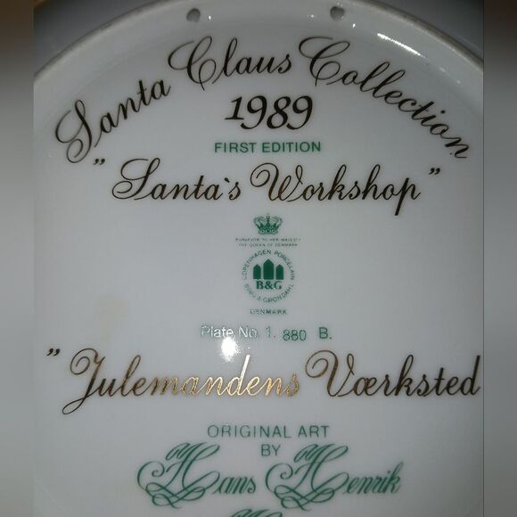 1989 Santa Claus Collection Santa's Work Shop Hans Henrik Hansen Plate - Picture 7 of 10